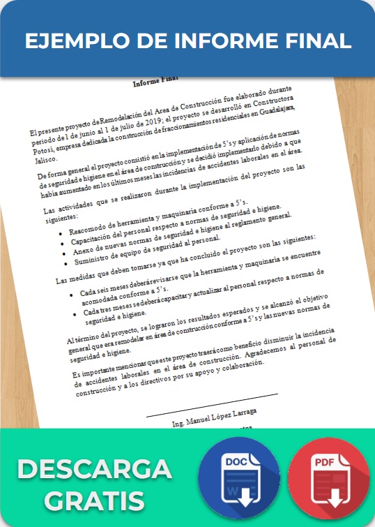 Informe Final Ejemplos Y Formatos Excel Word Y Pdfs Descarga Gratis Images The Best Porn Website