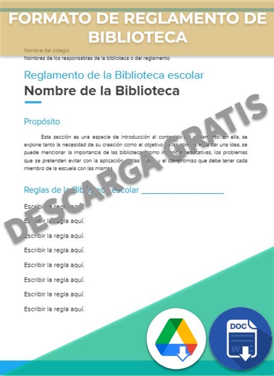 Formato de Reglamento de biblioteca en Google Docs