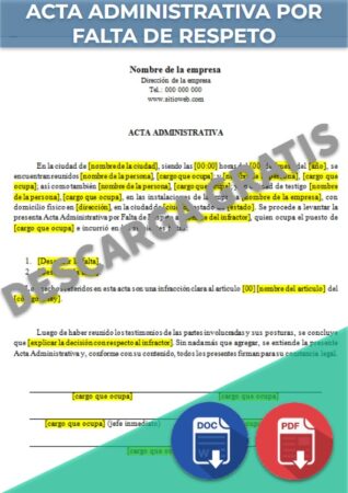 Acta administrativa por falta de respeto Acta administrativa por falta de respeto