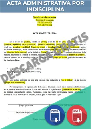Acta administrativa por indisciplina