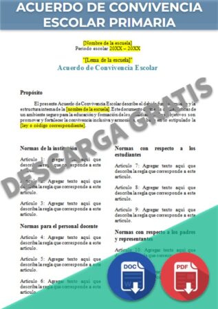 Acuerdo de Convivencia Escolar Primaria Acuerdo de Convivencia Escolar Primaria