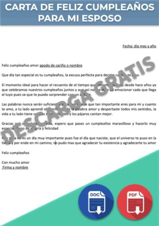 Carta de Feliz Cumpleaños para mi Esposo Carta de Feliz Cumpleaños para mi Esposo