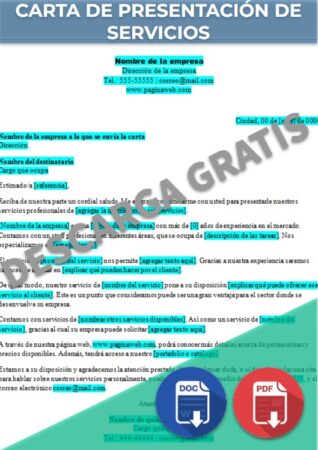 Carta de presentación de servicios