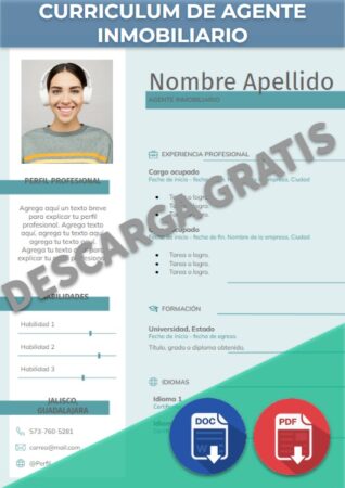 Curriculum de Agente Inmobiliario Curriculum de Agente Inmobiliario