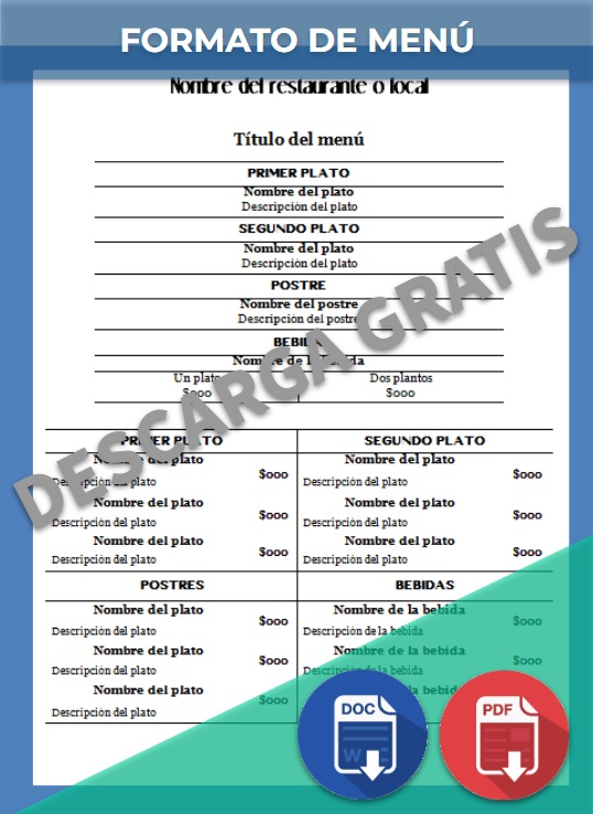 imagen de Formato de menú en Word