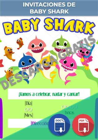 Invitaciones Baby Shark