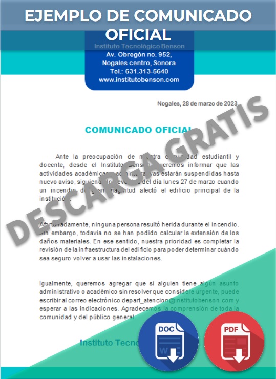 Comunicado Oficial Ejemplos Formatos Word Excel 1369