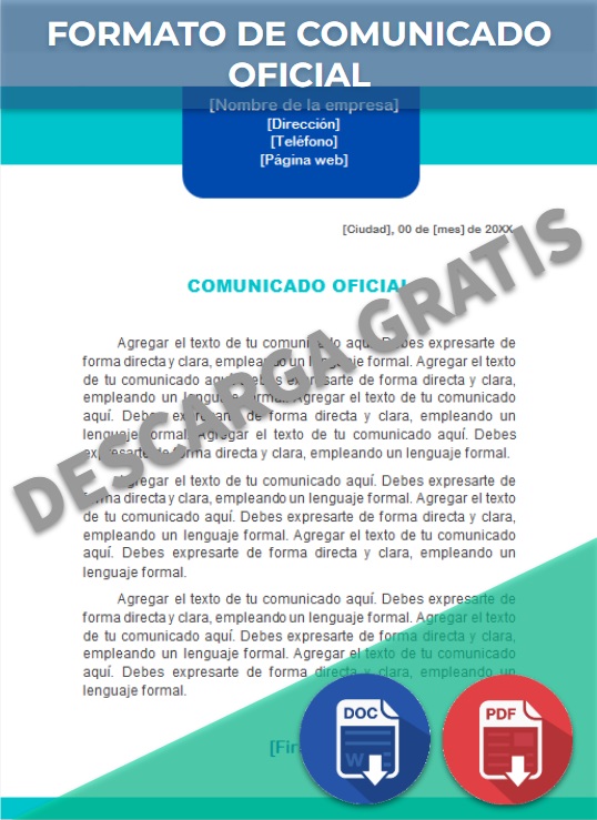 imagen de Formato de comunicado oficial en Word