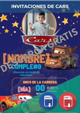 Invitaciones Cars Invitaciones Cars
