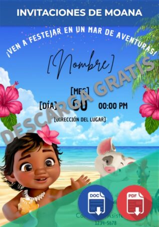 Invitaciones Moana