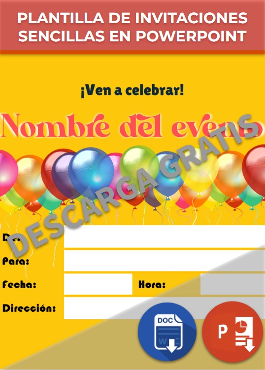 imagen de Plantilla de invitación sencilla en PowerPoint