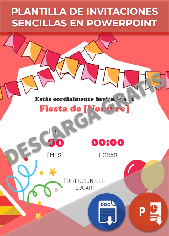 imagen de Plantilla de invitaciones sencillas en PowerPoint