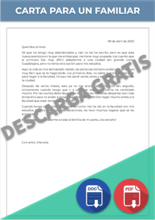 Carta para un familiar