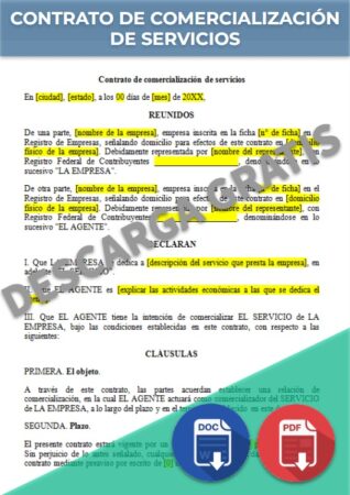 Contrato de comercialización de servicios