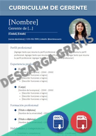 Curriculum de Gerente Curriculum de Gerente