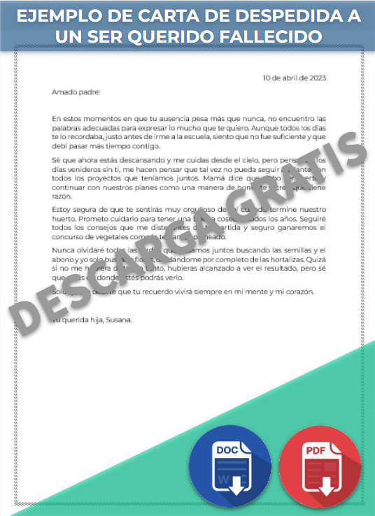 imagen de Ejemplo de Carta de despedida a un ser querido