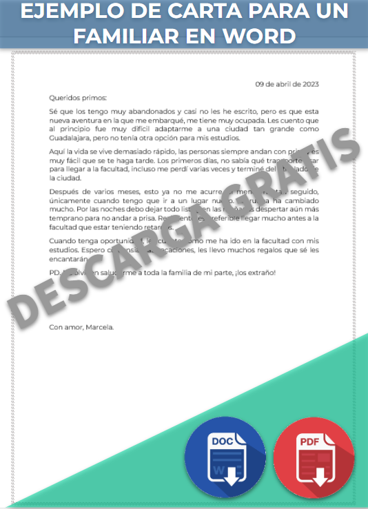 Carta Para Un Familiar Ejemplos Y Formatos Word PDF