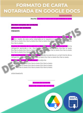 Formato de Carta notariada en Google Docs