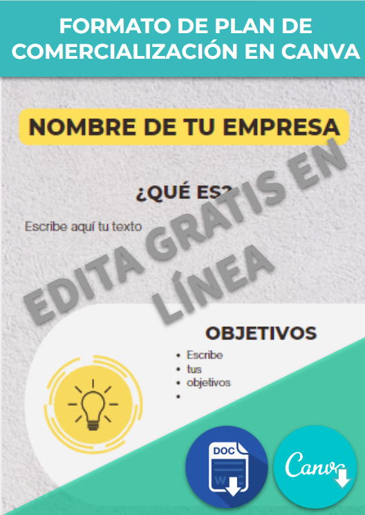 imagen de Formato de Plan de comercialización en Canva