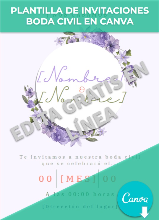 imagen de Plantilla de invitaciones boda civil en Canva
