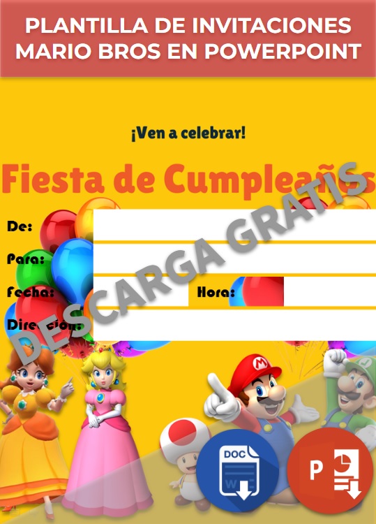 ▷ Invitación Digital Fiesta de Cumpleaños Mario Bros