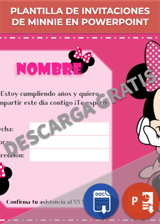 imagen de Plantilla para invitaciones Minnie en PowerPoint
