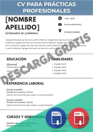 CV para prácticas profesionales