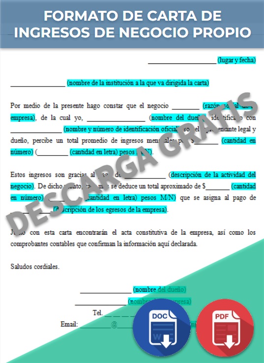 Carta De Ingresos Ejemplos Y Formatos Word Pdf