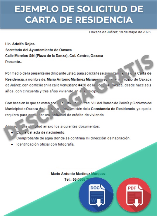 Carta De Residencia 【 Ejemplos Y Formatos 】word Pdf