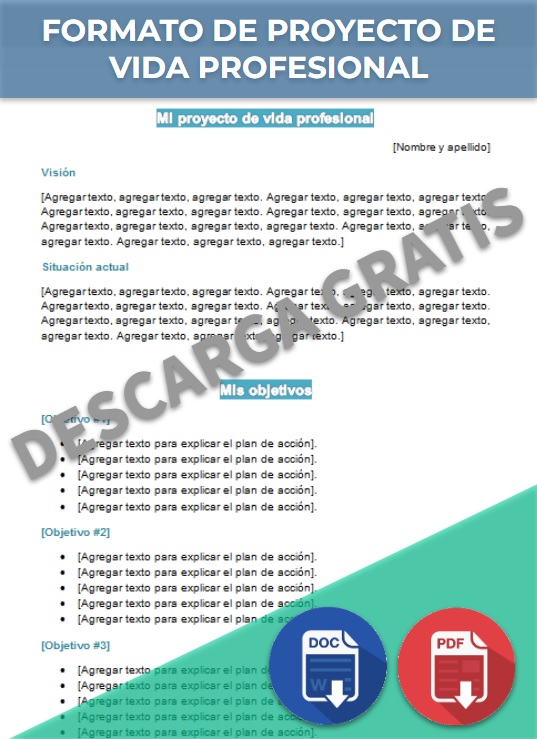 imagen de Formato de proyecto de vida profesional en Word