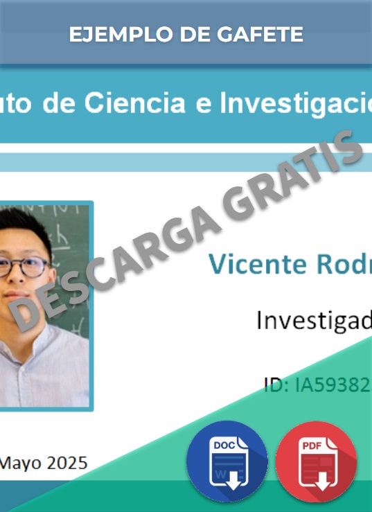 imagen de Gafete ejemplo en Word