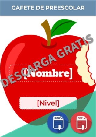 Gafete para preescolar