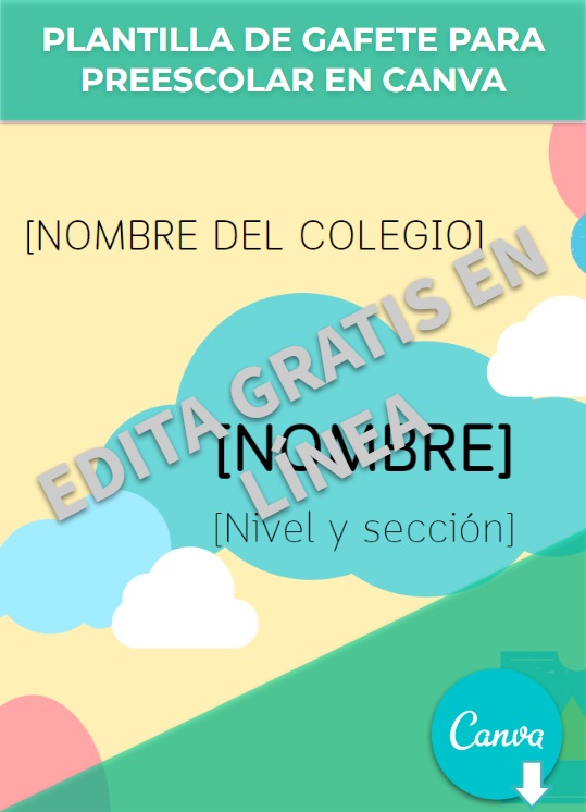 imagen de Plantilla de gafete para preescolar en Canva