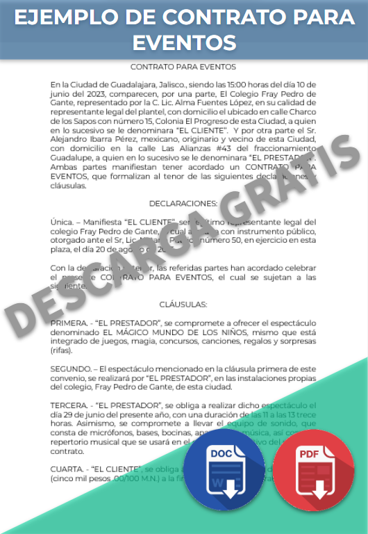 imagen de Ejemplo de Contrato para eventos