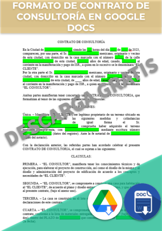 Formato de Contrato de Consultoría en Google Docs