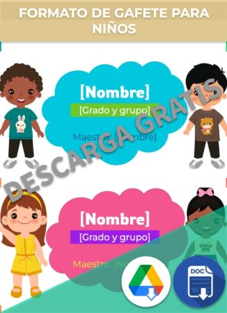 Formato de Gafete para niños en Google Slides