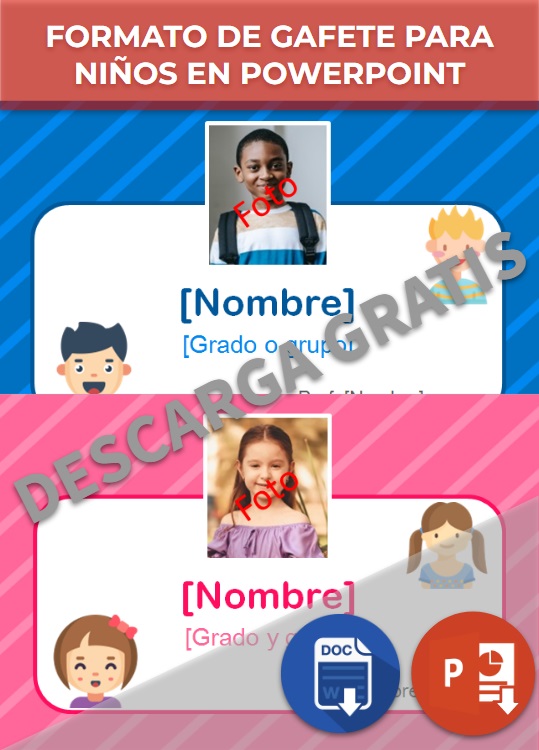 imagen de Formato de gafete para niños en PowerPoint