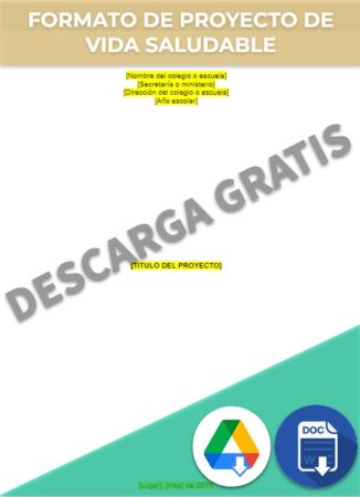 Formato de proyecto de vida saludable en Google Docs