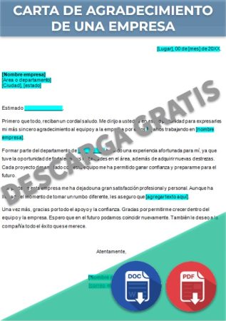 Carta de agradecimiento de una empresa Carta de agradecimiento de una empresa