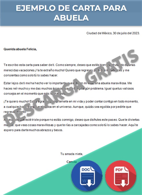 imagen de Ejemplo de carta para abuela
