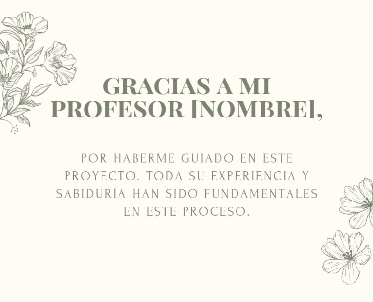 Agradecimientos a profesores Ejemplos y Consejos