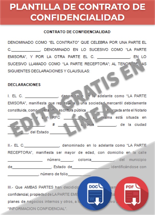 Contrato De Confidencialidad Ejemplos Y Formatos Word Pdf 0951