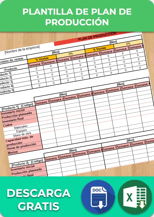 imagen de Plantilla de plan de producción en Excel