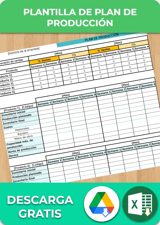 imagen de Plantilla de plan de producción en Google Sheets