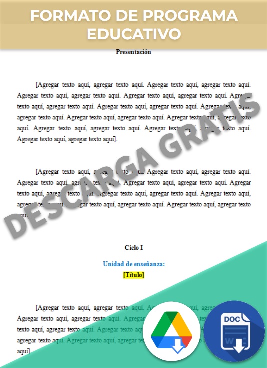 imagen de Formato de Programa educativo en Google Docs