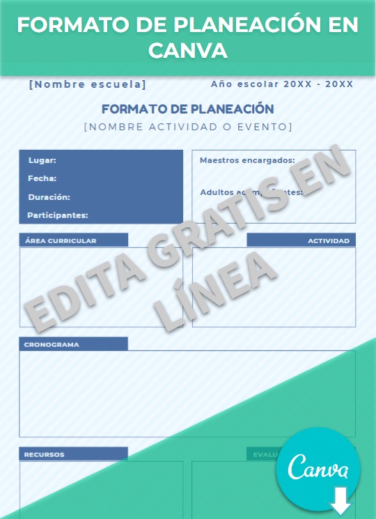 imagen de Formato de planeación en Canva