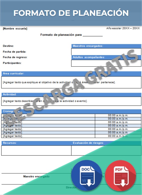 imagen de Formato de planeación en Word
