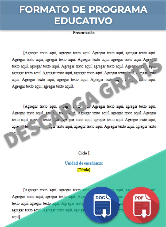 imagen de Formato de programa educativo en Word