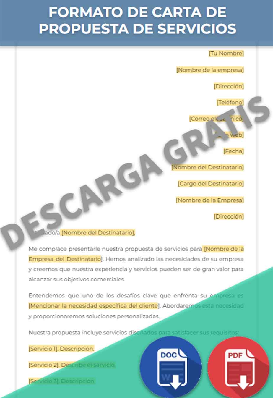 Carta Propuesta de Servicios Ejemplos y Formatos Word, PDF