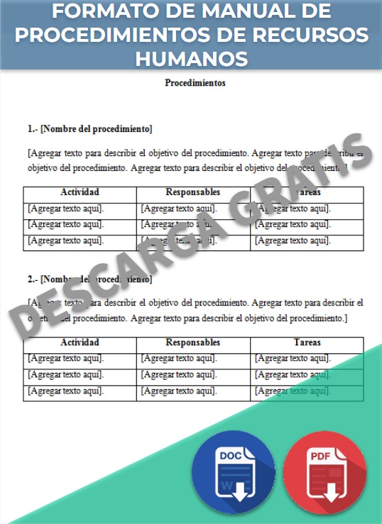 imagen de Formato de manual de procedimientos de Recursos Humanos